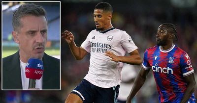 Gary Neville makes remarkable William Saliba comparison after Arsenal star's debut