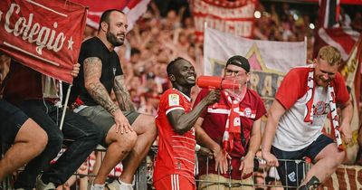 Sadio Mane joined Bayern Munich fan celebrations in opening night Bundesliga thrashing