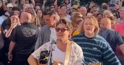 Lewis Capaldi and Niall Horan surprise delighted fans with busking session on Dublin street