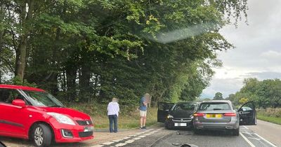 Plush Mercedes-Benz damaged in crash on Scots road as emergency services attend incident