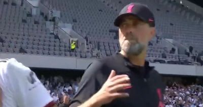 Jurgen Klopp's intimidating stare and touchline gesture that indicates Liverpool change