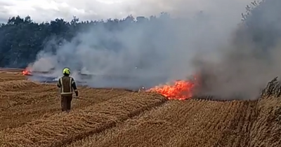 Fire crews race to East Lothian field as huge blaze spreads across farmland