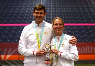 England’s Adrian Waller and Alison Waters settle for silver in squash mixed doubles