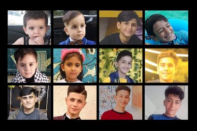 The names and faces of the 16 children killed in Gaza