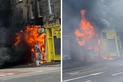 Three people rushed to hospital after huge blaze erupts in Edinburgh chip shop