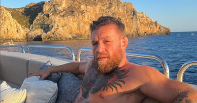 Conor McGregor shows off €725 ashtray as he soaks in the sun