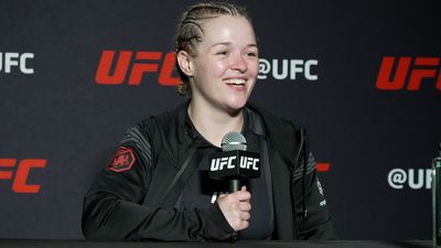 Cory McKenna reacts to becoming first woman in UFC history to land Von Flue choke