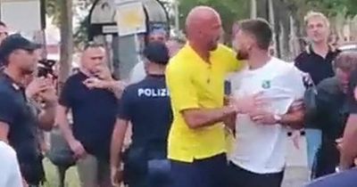 Angry Euro 2020 winning star chased by police after clashing with abusive fan