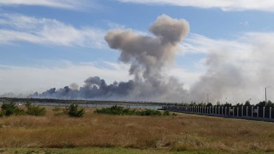 Five injured as blasts rock Russian air base in annexed Crimea