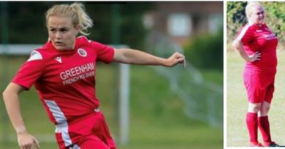 Footballer struggled to last 90 minutes but after dramatic weight loss she's back in the game