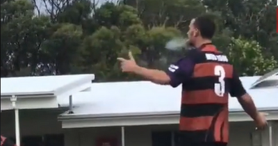 Rugby player captured smoking a cigarette in the middle of a match