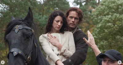 Outlander celebrates eight years on our screens with series of throwback behind the scenes snaps