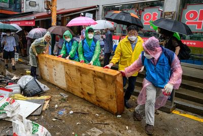 Severe flood damage in South Korea’s Seoul after record rains