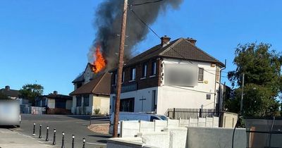 Traffic restrictions in place as firefighters tackle huge fire at derelict building in Dublin