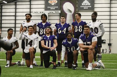 Ravens veterans douse rookies with hose during fumble drill