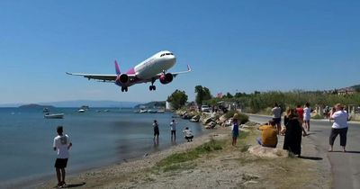 Plane makes 'lowest ever landing' at island airport in heart-stopping video
