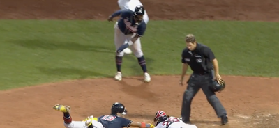 Michael Harris II incredibly directed Ronald Acuña Jr. through his breathtaking slide at home