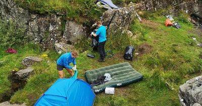 Dirty campers dump portable toilet, tent and mattress at Glencoe beauty spot