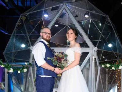 Couple hold Crystal Maze-themed wedding complete with Richard Ayoade lookalike