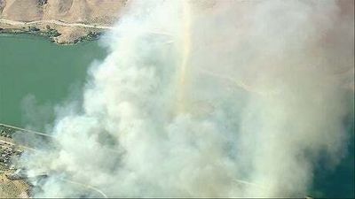 Watch: California wildfire sends flames, smoke swirling
