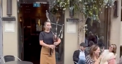 Gifted Edinburgh waitress breaks into impromptu bagpipe performance on last shift