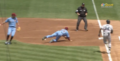 Multiple Phillies comically botched this routine grounder and MLB fans roasted them for it