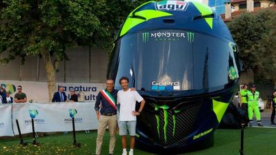 Gigantic 3D-Printed Valentino Rossi Helmet Now On Display In Pesaro