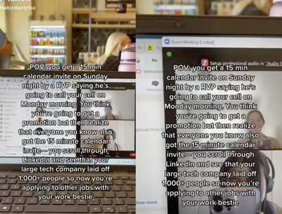 Worker discovers that she’s being laid off from Oracle after receiving calendar invite