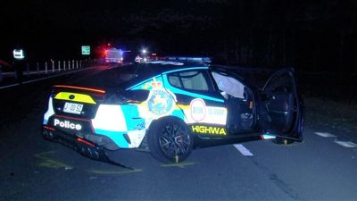 Tasmania police launch new Kia Stinger highway patrol car, which crashes two days later