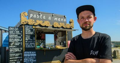 The Welsh-Italian chef serving homemade pasta from a tiny trailer at a beautiful Welsh beach