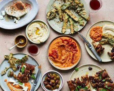 Flatbread, fried courgettes, and a feta dip: Honey & Co’s Greek meze recipes