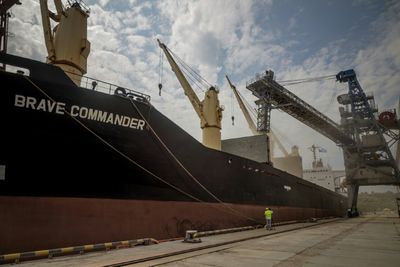 First UN ship to carry Ukraine grain for Africa prepares to leave