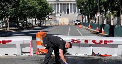 Man dies after crashing car into barricade and firing shots hear US Capitol building