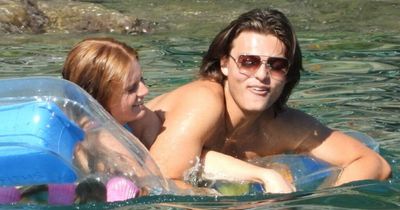 Damian Hurley gets cosy on a lilo with a mystery red head after leaving drama school