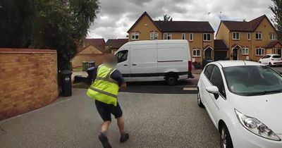 'Dopey' delivery driver chases own van down road