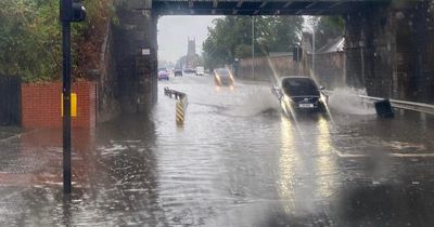 Flooding in Kilmarnock with Ayrshire braced for heavy downpours as heatwave ends