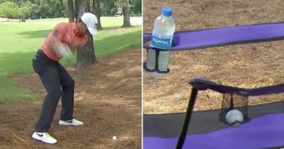 PGA Tour golfer Denny McCarthy sees tee shot rebound off spectator and land in cupholder