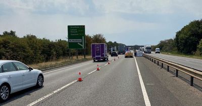 Delays on A1 caused near Newark after generator falls from lorry