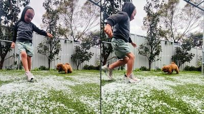 Perth weather: Hail storm turns backyards into winter wonderland as rainfall records topple