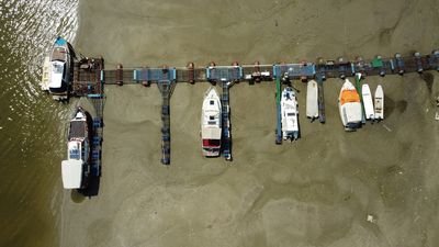Serbs wade in shrinking Danube as dredgers work flat-out