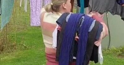 Mum shares her time-saving hack laundry when hanging clothes out to dry