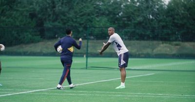 Gabriel forced into brilliant Arsenal training forfeit as potential transfer hint is spotted