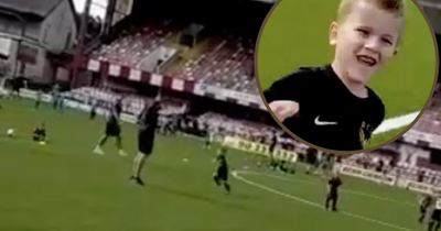 Belfast youngster hilariously blanks daddy during goal celebration