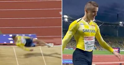 Triple jumper completely butchers attempt and lands on back at European Championships