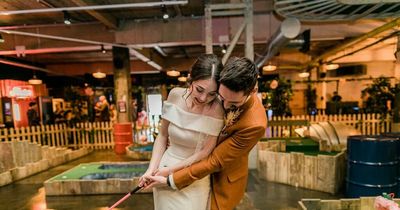 Glasgow couple have wedding at crazy golf amid two-year wait for 'traditional' venue