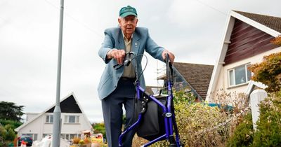A grieving 93-year-old is walking 100 laps of his estate despite a dodgy hip and knee in memory of his late wife