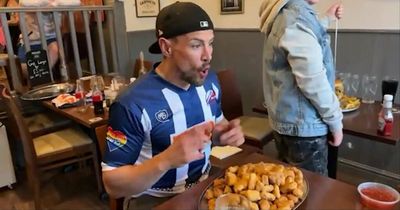 Extreme eaters devour 60oz burger and 100 chicken nuggets in mammoth food challenge