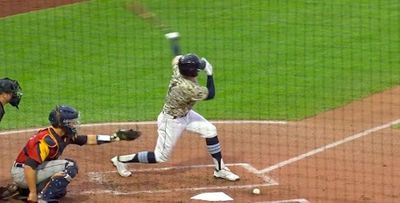 A minor league baseball player hit the weirdest fair ball that we’ve ever seen