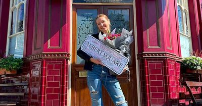 EastEnders' Rose Ayling Ellis poses with a pint as she shares behind-the-scenes exit pics
