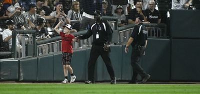 An 11-year-old White Sox fan ran on the field and, no, security did not tackle him